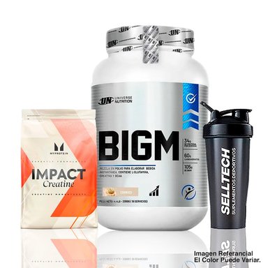 BIGM 2KG COOKIES AND CREAM + CREATINA MYPROTEIN 250GR + SHAKER