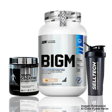 BIGM 2KG COOKIES AND CREAM + CREATINA KEVIN LEVRONE 300GR + SHAKER