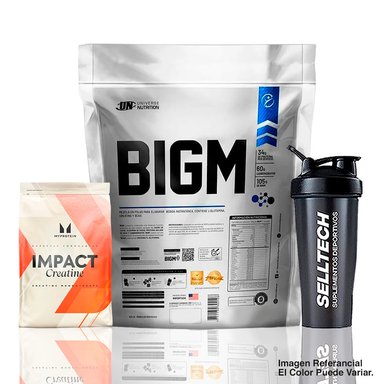 BIGM 3KG CHOCOLATE + CREATINA MYPROTEIN 250GR + SHAKER