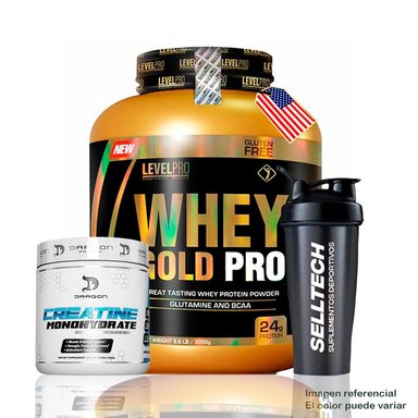 WHEY GOLD PRO 6.6LBS CHOCOLATE+CREATINA DRAGON PHARMA 300GR