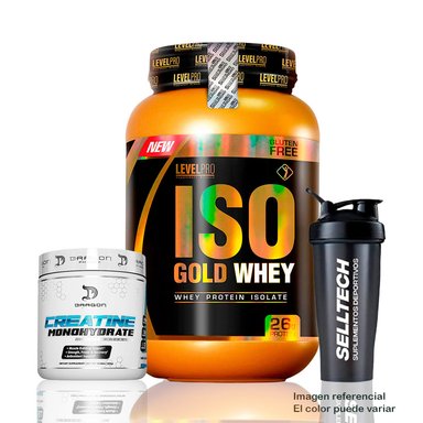 ISO GOLD WHEY 2.43LBS CHOCOLATE+CREATINA DRAGON PHARMA 300GR