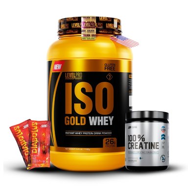 ISO GOLD WHEY 2.43LB VAINILLA+CREATINA UNIVERSE NUTRITION 250GR+2 DIABOLUS
