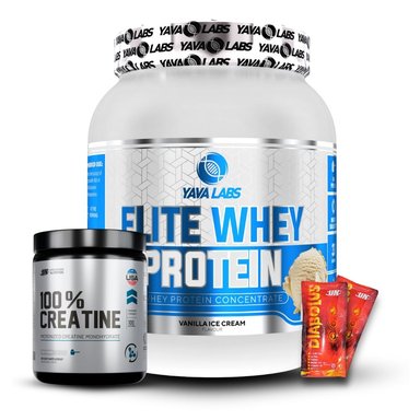 YAVA ELITE WHEY PROTEIN 1KG VAINILLA+CREATINA UNIVERSE NUTRITION 250GR+2DIABOLUS
