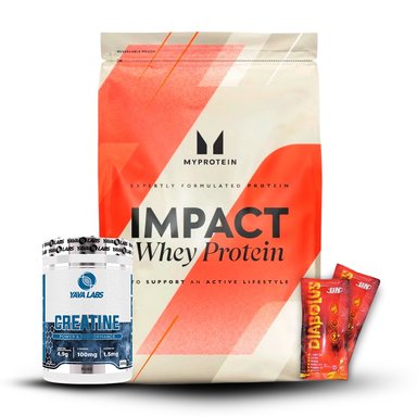 IMPACT WHEY ISOLATE 1KG CHOCOLATE+CREATINA YAVA LABS 300GR+2 DIABOLUS
