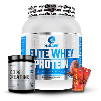 YAVA ELITE WHEY PROTEIN 1KG CHOCOLATE+CREATINA UNIVERSE NUTRITION 250G+2DIABOLUS