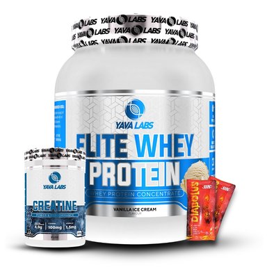 YAVA ELITE WHEY PROTEIN 1KG VAINILLA+CREATINA YAVA LABS 300GR+2 DIABOLUS