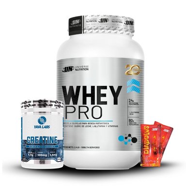 WHEY PRO 1.1KG VAINILLA+CREATINA YAVA LABS 300GR+2 DIABOLUS