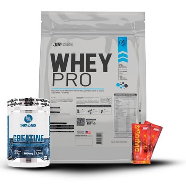 WHEY PRO 5KG CHOCOLATE+CREATINA YAVA LABS 300GR+2 DIABOLUS