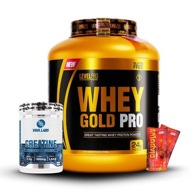 WHEY GOLD PRO 6.6LB CHOCOLATE+CREATINA YAVA LABS 300GR+2 DIABOLUS
