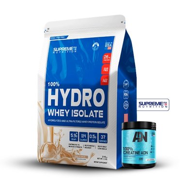 100% HYDRO WHEY ISOLATE VAINILLA 2.43LB+CREATINA ADN 250GR
