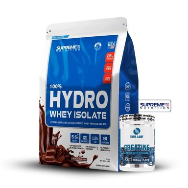 100% HYDRO WHEY ISOLATE CHOCOLATE 5.5LB+CREATINA YAVA LABS 300GR