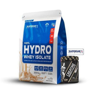 100% HYDRO WHEY ISOLATE VAINILLA 2.43LB+CREATINA DORIAN YATES 300GR