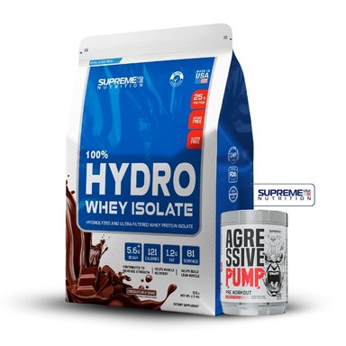 100% HYDRO WHEY ISOLATE CHOCOLATE 5.5LB+AGRESSIVE PUMP 350GR
