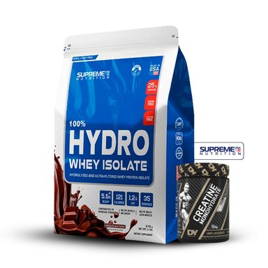 100% HYDRO WHEY ISOLATE CHOCOLATE 2.43LB+CREATINA DORIAN YATES 300GR