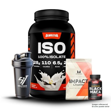 ISO 100% WHEY 2.3LB VAINILLA+CREATINA MYPROTEIN 250GR+MACA NEGRA SPORT 120 CAPS