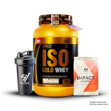 ISO GOLD WHEY 2.43LBS VANILLA CREME+CREATINA MYPROTEIN 250GR+SHAKER