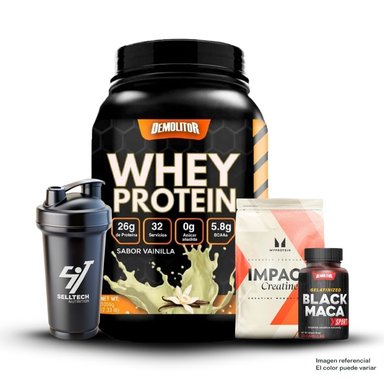 WHEY PROTEIN 2.3LB VAINILLA+CREATINA MYPROTEIN 250GR+MACA NEGRA SPORT 120 CAPS