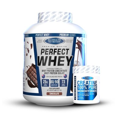 Perfect Whey 5 lb Bluhealth Nutrition  Chocolate + Creatina 300gr