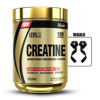 CREATINA MONOHIDRATA LEVEL PRO 250GR+STRAPS