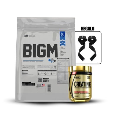 BIGM 5 KG COOKIES+CREATINA LEVEL PRO 250GR+STRAPS