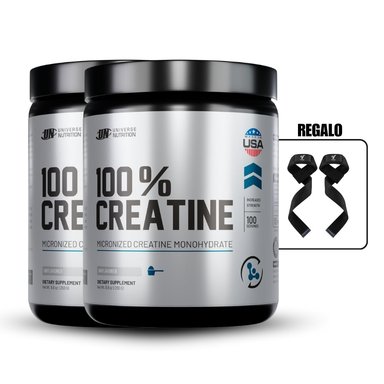 CREATINA MONOHIDRATADA UNIVERSE NUTRITION 250GRPACK X2+STRAP