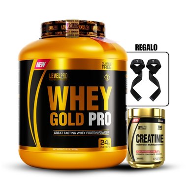 WHEY GOLD PRO 6.6LB CHOCOLATE+CREATINA LEVEL PRO 250G+STRAP