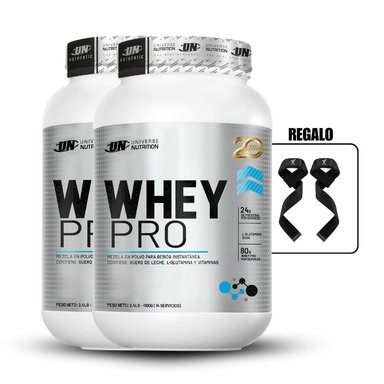 WHEY PRO 1.1 KG COOKIES Y CREAM PACK X2+STRAPS