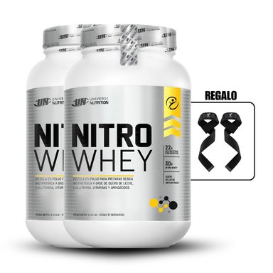NITRO WHEY 1.1 KG VAINILLA PACK X2+STRAPS