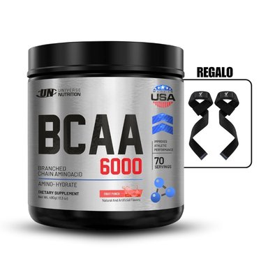 BCAA 6000 490GR FRUIT PUNCH+STRAPS