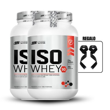 ISO WHEY 90 1.1 KG CHOCOLATE PACK X2+STRAPS