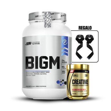 BIGM 2 KG COOKIES+CREATINA LEVEL PRO 250GR+STRAPS