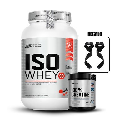 ISO WHEY 90 1.1 KG CHOCOLATE+UNIVERSE NUTRITION 150GR+STRAPS - 1