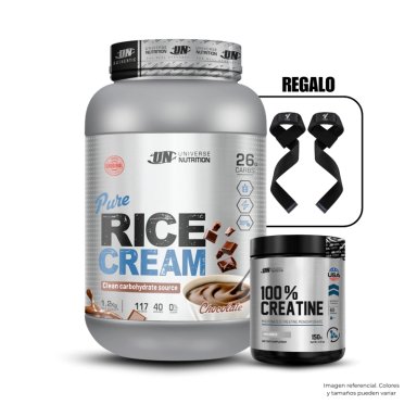CREMA DE ARROZ UNIVERSE NUTRITION 1.2KG CHOCOLATE+CREATINA UN 150GR+STRAPS