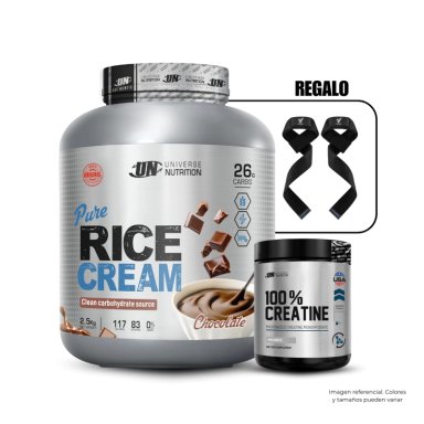 CREMA DE ARROZ UNIVERSE NUTRITION 2.5KG CHOCOLATE+CREATINA UN 250GR+STRAPS