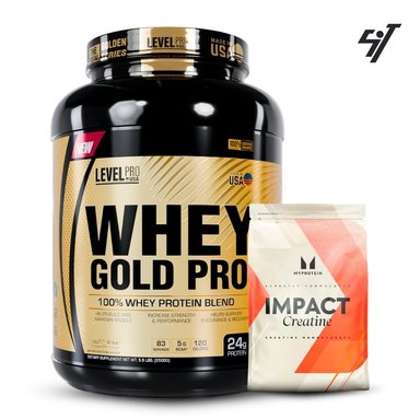WHEY GOLD PRO 5.5LBS CHOCOLAТЕ+CREATINA MYPROTEIN 250GR - 1