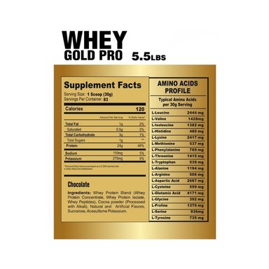 WHEY GOLD PRO 5.5LBS CHOCOLAТЕ+CREATINA MYPROTEIN 250GR - 2