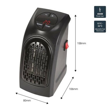 ESTUFA CALENTADOR CALEFACCIÓN ELÉCTRICO PORTÁTIL EL HOGAR - 2