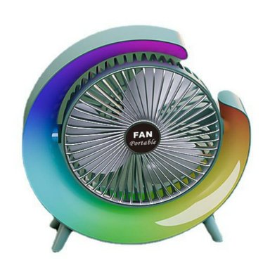 VENTILADOR DE MESA PORTATIL G ESCITORIO LAMPARA LUCES RGB - 4