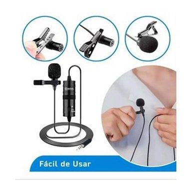 MICRÓFONO CONDENSADOR BOYA OMNIDIRECCIONAL SOLAPA BALITA LAVALIER