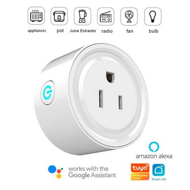 ENCHUFE INTELINGENTE SMART 10A NEGRO WIFI MINI CON GOOGLE HOME ASSITANT Y ALEXA