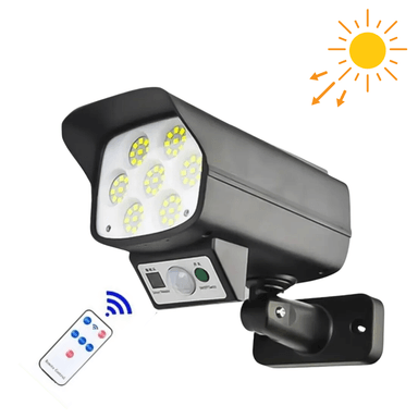LÁMPARA GL-2163 SOLAR RECARGABLE FORMA CAMARA SEGURIDAD SENSOR MOVIMIENTO