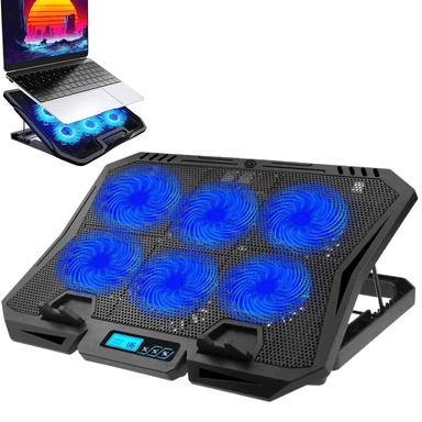 SOPORTE BASE COOLER VENTILADOR PARA LAPTOP NOTEBOOK 6 VENTILADORES X6A - 5
