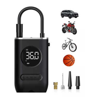 MINI COMPRESOR AIRE BAIHUO MY-7383 INFLADOR PORTÁTIL LLANTAS AUTO MOTO BICICLETA PELOTA