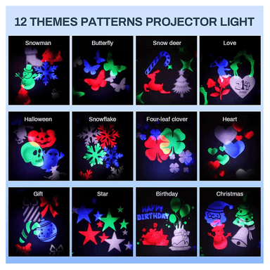 LUCES NEGRO NAVIDAD PROYECTOR GIRATORIO CON LED 12 DIAPOSITIVAS - 3