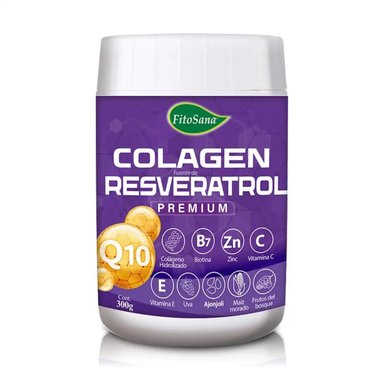 COLÁGENO FITOSANA PREMIUM EN POLVO HIDROLIZADO CON RESVERATROL Y Q10 PREMIUM (REJUVENECE) 300G