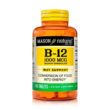 SUPLEMENTO MASON NATURAL B 12 1000 MCG 100 TABLETAS SUBLINGUALES