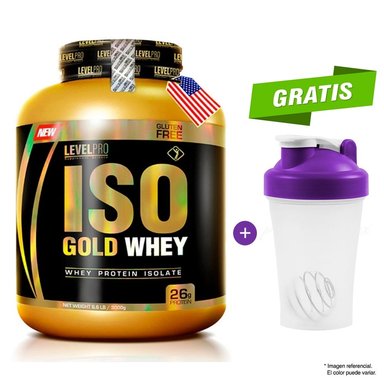 PROTEÍNA LEVEL PRO ISO GOLD WHEY 3KG VAINILLA + SHAKER
