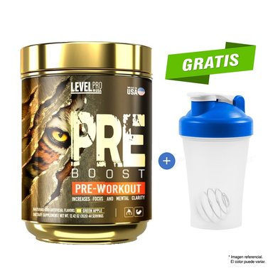 PRE BOOST 352 GR GREEN APPLE LEVEL PRO PRE ENTRENO + SHAKER