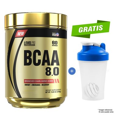 AMINOÁCIDO LEVEL PRO BCAA 8.0 540 G FRUIT PUNCH + SHAKER