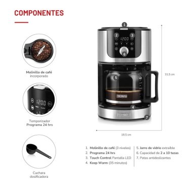 CAFETERA FILTRO AROMAKAFFEE TH-145DMI - 5
